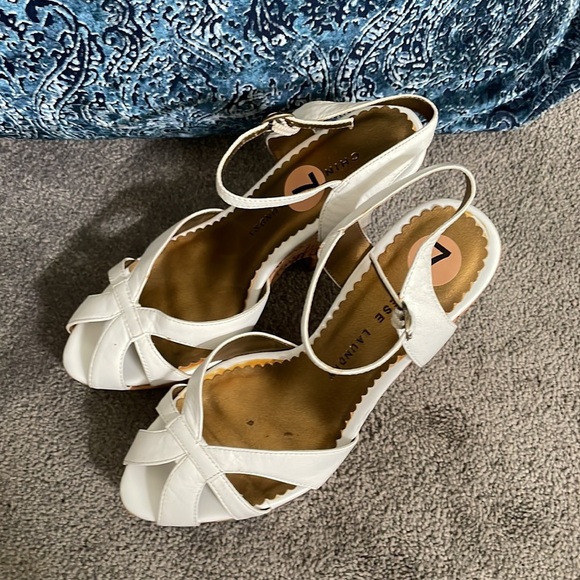 Chinese Laundry Shoes - CHINESE LAUNDRY KISS ME GENUINE LEATHER CORK PLATFORM in White, 7M